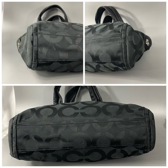 Exquisite Rare Coach # 13232P Pilot Parker Op Art Riley Bag, Black - Picture 14 of 16